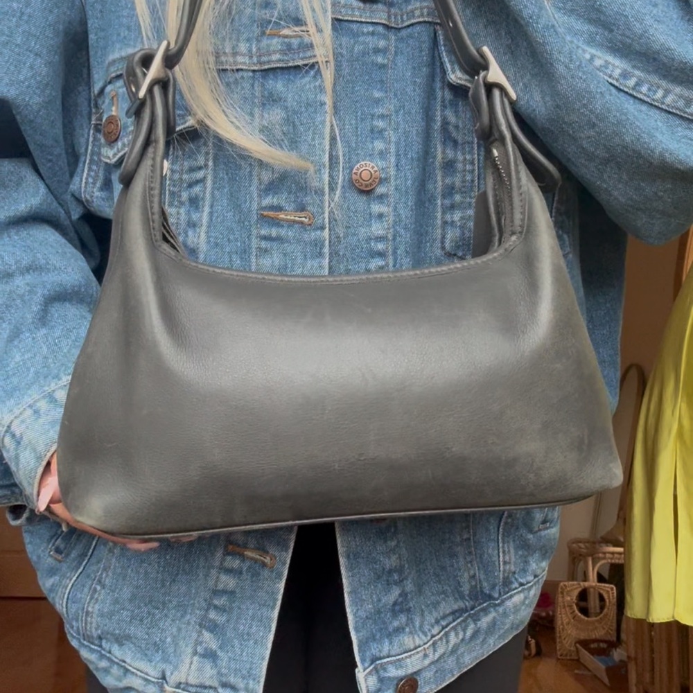 Vintage Coach Legacy Shoulder Hobo Bag Women's Leather Gray 9059